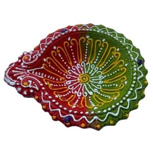 Jakhu clay diya fancy colorful