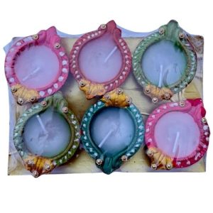 Jakhu clay diya with waxx