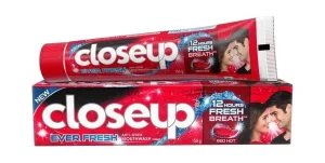 close up toothpaste